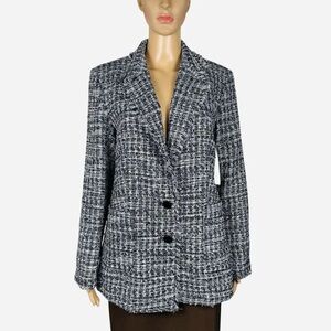 Karl Lagerfeld Black and White Tweed Blazer